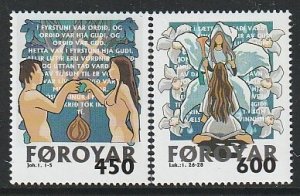 1999 Faroe Islands - Sc 368-9 - MNH VF - 2 single - Bible Stories