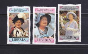 Liberia 1037-1039 Set MNH Queen Mother