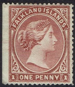 FALKLAND ISLANDS 1885 QV 1D ONLY PART SHEET WMK