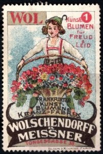 1913 Germany Poster Stamp Residence Theater Christmas Fairy Tale Rübezahl