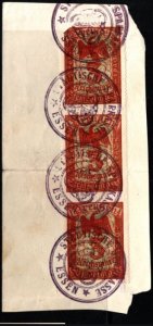 Vintage Germany Prussia Revenue 3 Mark General Stamp Duty Stripof3 w/Official