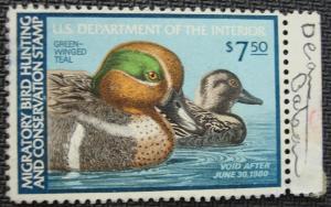 US #RW46 Used Single SCV $7.00 L8