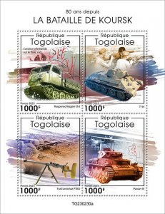 TOGO - 2023 - WWII Battle of Kursk - Perf 4v Sheet - Mint Never Hinged