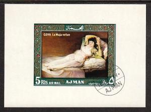 Ajman Painting MI 439 Souvenir Sheet CTO VF NH