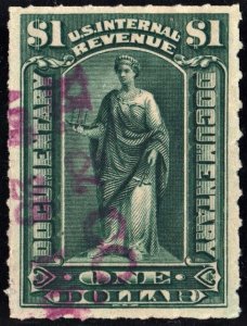 R173 $1.00 Documentary Stamp (1898) Used