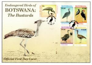 Botswana - 2017 Endangered Birds Bustards FDC