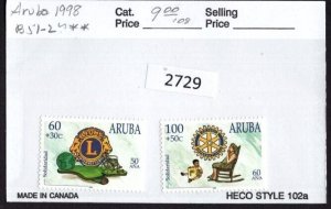 $1 World MNH Stamps (2729) Aruba Scott B51-B52, Solidarity Lions, set of 2
