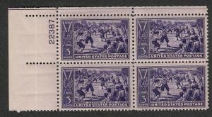 US #855 Baseball Plate Block MLH