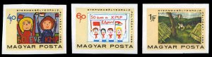 Hungary #1934-1936 Cat$20, 1968 Children's Paintings, imperf. set of three, n...