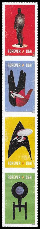 PCBstamps  US #5132/5135a Strip $1.88(4x{47c})Star Trek, MNH, (3)