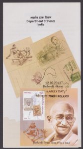 INDIA - 2013 PHILATELY DAY / GANDHI - MS - BROCHURE - FDI