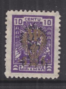 LITHUANIA, 1926 War Orphan's Fund, 1923 watermark 5c.+5c. on 10c.+10c., lhm