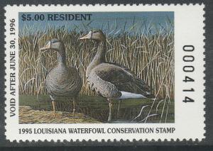 U.S.-LOUISIANA 13, STATE DUCK HUNTING PERMIT STAMP. MINT, NH. VF