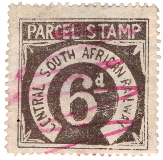 (I.B) Transvaal Railways : CSAR Parcel Stamp 6d