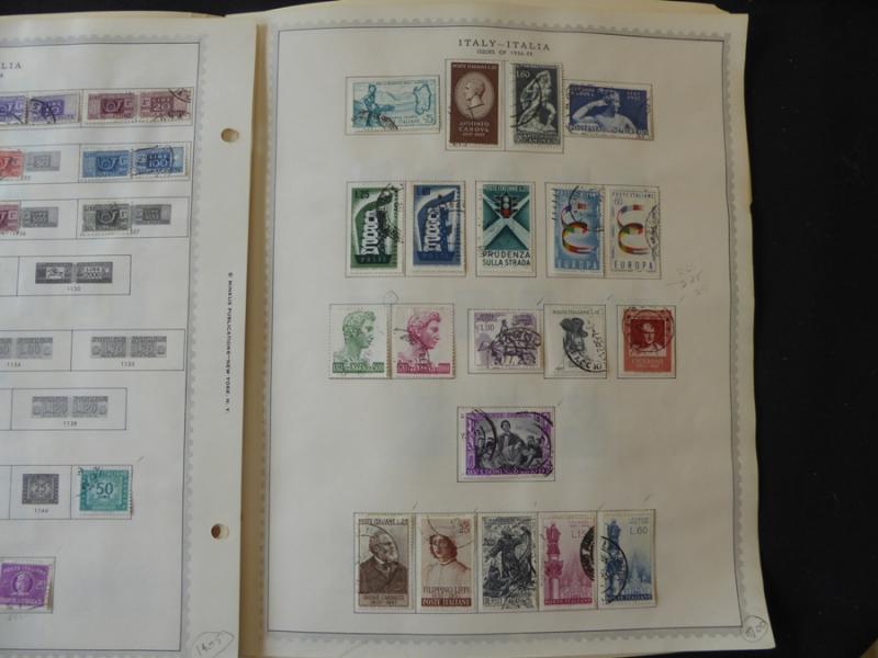 Italy 1951-1958 Stamp Collection on Album Pages