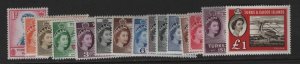 Turks & Caicos Scott #'s 121 - 135 set VF OG light hinged cv $ 113 ! see pic !