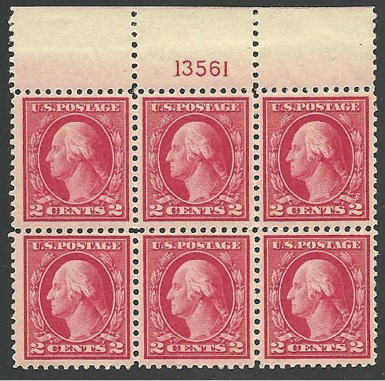 US Plate Block, #499 Washington, MNH*-