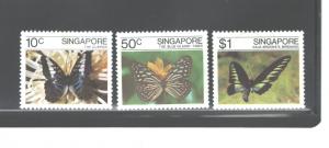 SINGAPORE1987  BUTTERFLIES #387 - 389  MNH