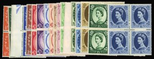 British Commonwealth - Great Britain #353-369 Cat$43.40+, 1958-65 QEII, compl...