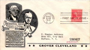 #827 Grover Cleveland Prexie Presidential – Anderson Cachet Addressed to An...