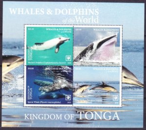 2020 Tonga 2323-2326/B134 Marine fauna - Dolphins, Whales 125,00 €