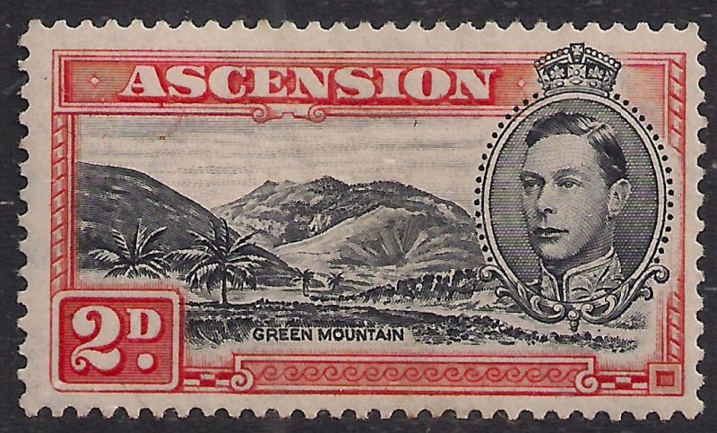 Ascension Island 1938 - 53 KGV1 2d Black & Vermilion MM SG 41a ( A1461 )