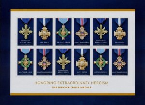 2016 47c Honoring Heroism, Service Cross, Sheet of 12 Scott 5065-68 Mint F/VF NH