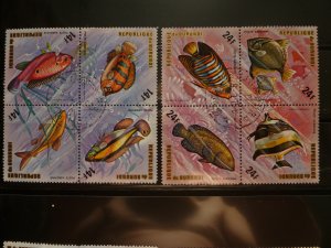 1974 Burundi SC #449-454 ,#C207-212 Fish Gold+Black font #11