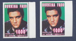 BURKINA FASO - Scott 1061A - MNH perf & imperf - Elvis  - 1995