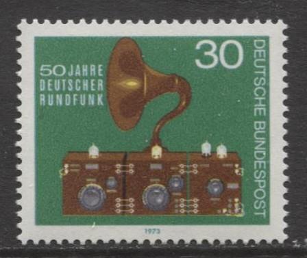 GERMANY. -Scott 1127 - Radio & Speaker Issue - 1973- MNH - Single 30pf Stamp