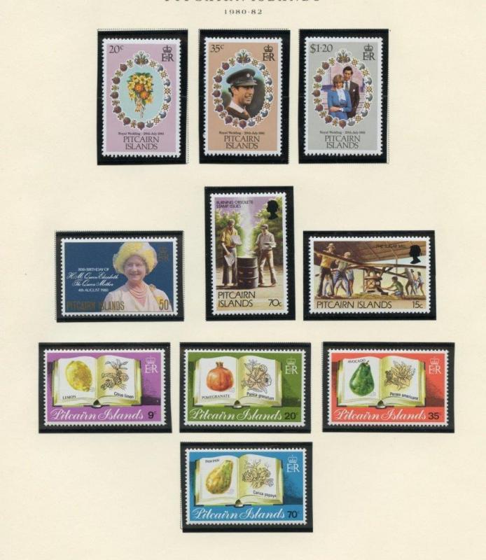 PITCAIRN ISLAND SELECTION OF MINT NH STAMPS AND SOUVENIR SHEETS AS SHOWN