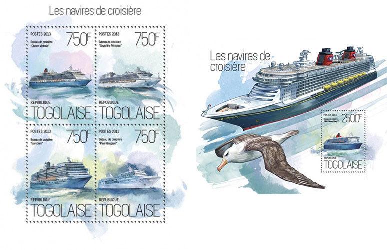 Cruise Ships Schiffe Sea Water Transport Togo MNH stamp set