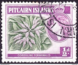 PITCAIRN ISLANDS 1957 QEII ½d Green & Reddish Lilac, Cordyline Terminalis SG...