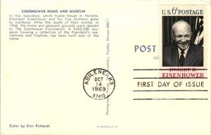 #1383 Dwight D. Eisenhower cancelled on Eisenhower Postcard  SCBL