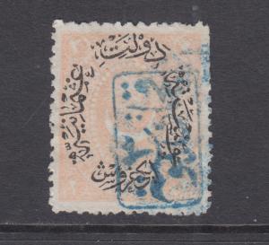 Turkey Sc 65 used 1881 2pi Duloz, full strike of blue boxed Katchak cancel