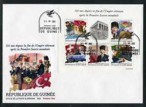 GUINEA 2023 100th ANNIVERSARY OF THE FALL OF THE OTTOMAN EMPIRE SHEET FDC