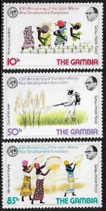 Gambia #429-31 MNH Set - Rice Development