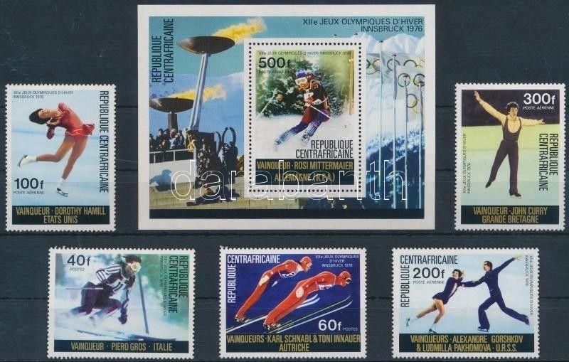 Central Africa Republic stamp Winter Olympics Innsbruck set +block 1976 WS187320