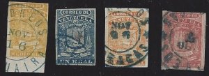 Venezuela #1-4 used, coat of arms, Issued 1859