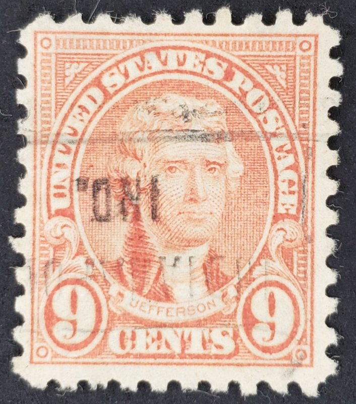 United States, Scott #590, F used, hinge thin