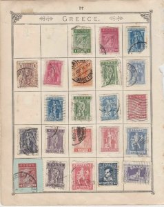 Greece & Britain Stamps on Album Page ref R 18977