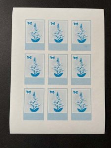 (36L) MONGOLIA 1997 : ORCHIDS - MNH VF COLOR PROOF IN BLUE - SHEET OF 9 IMPERFO