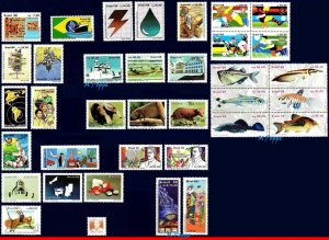 BRAZIL 1988 ALL COMMEMORATIVE STAMPS OF THE YEAR, 36V, SV $14.90, ALL MNH