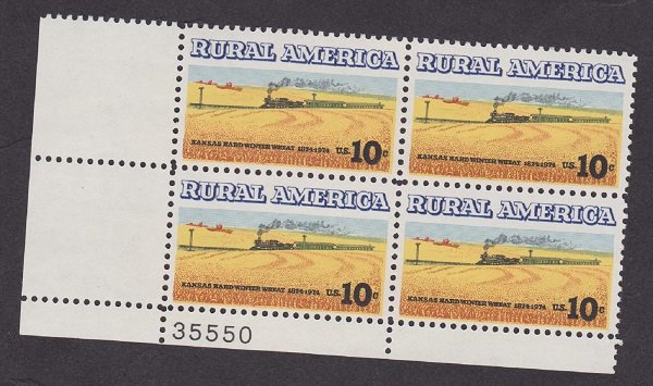 1506 Rural America Winter Wheat MNH Plate Block LL