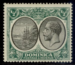 DOMINICA GV SG71, ½d black & green, M MINT.