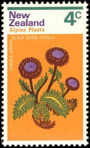 NEW ZEALAND-Scott 500 MNH-VF - 4¢ Flowers - Black Scree Cotula'