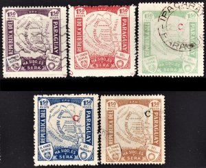 Paraguay Scott 323-24, L34-36 F to VF mint OG HR & used.  FREE...