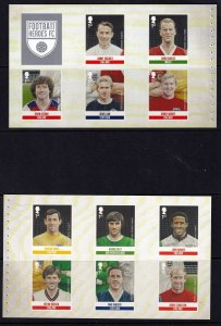 GB - 2013 -   Football Heroes  -2 MNH Panes from Prestige Bklt # 3182a-3188a