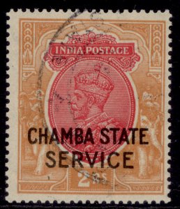 INDIAN STATES - Chamba GV SG O58, 2r carmine & orange, FINE USED. Cat £400.