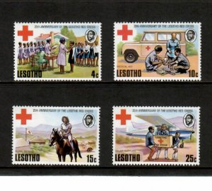 Lesotho 1976 - Red Cross Medical - Set of 4 Stamps - Scott #195-8 - MNH